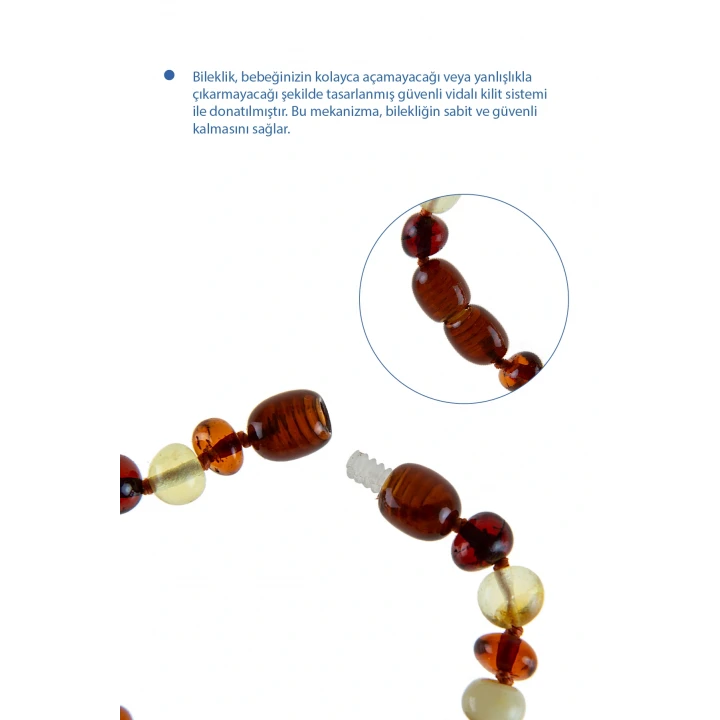 Babyjem Orjinal Sertifikalı Kehribar Bebek Bilekliği Multicolor