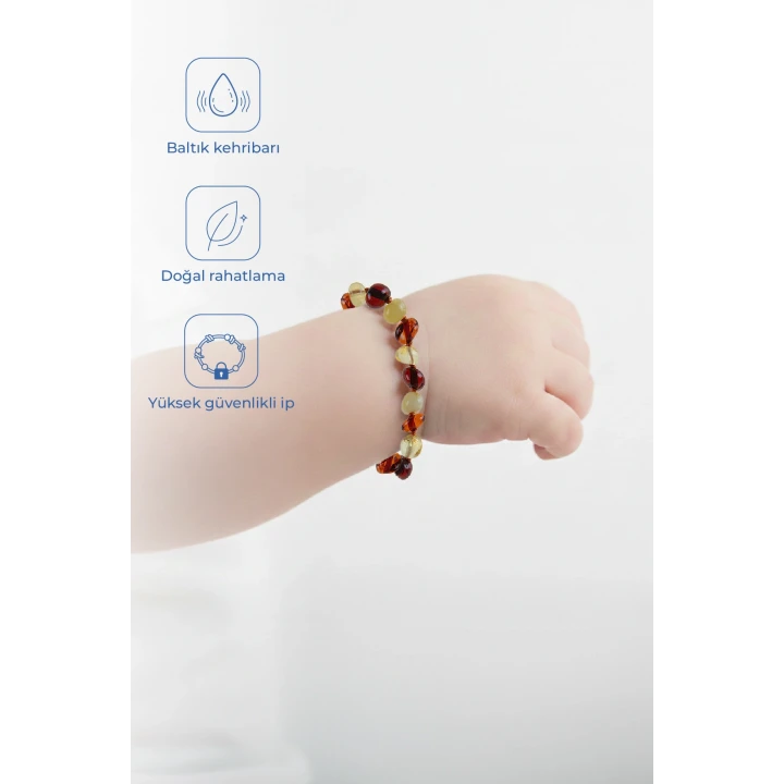 Babyjem Orjinal Sertifikalı Kehribar Bebek Bilekliği Multicolor