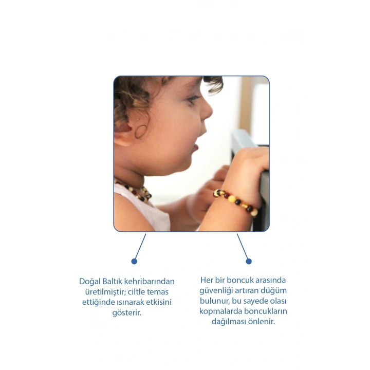 Babyjem Orjinal Sertifikalı Kehribar Bebek Bilekliği Multicolor