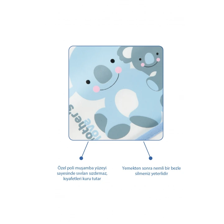 Babyjem Poli Muşamba Önlük Küçük Mavi