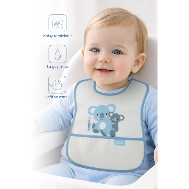 Babyjem Poli Muşamba Önlük Küçük Mavi