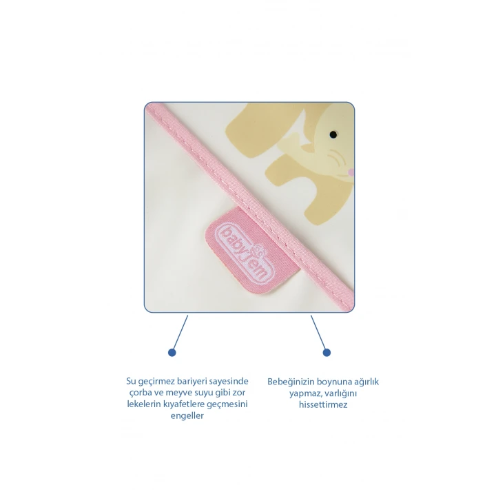 Babyjem Poli Muşamba Önlük Küçük Pembe