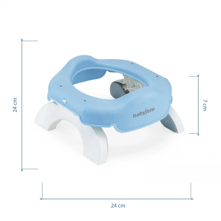 Babyjem Portatif Katlanabilir Seyahat Lazımlığı - Mavi + 5 Hediye Poşet