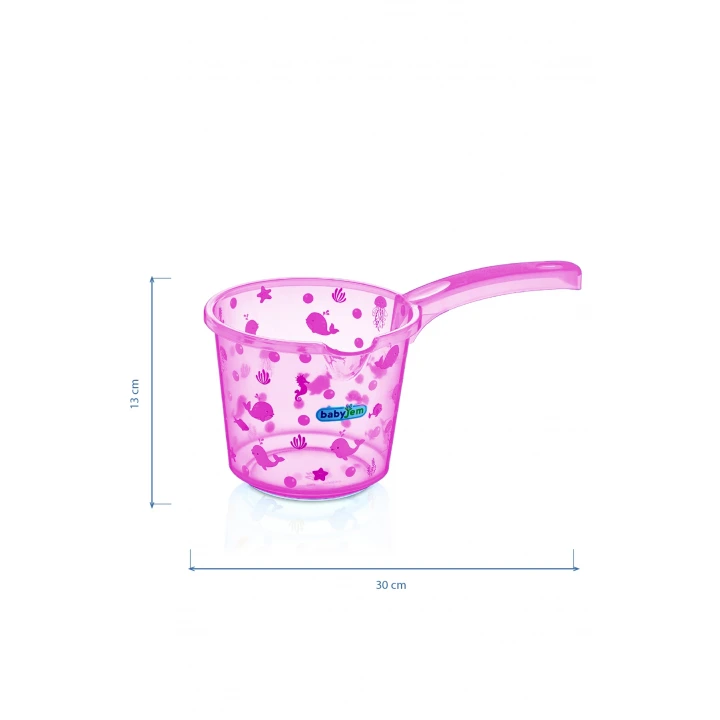 Babyjem Şeffaf Kova & Maşrapa Set Pembe Desenli