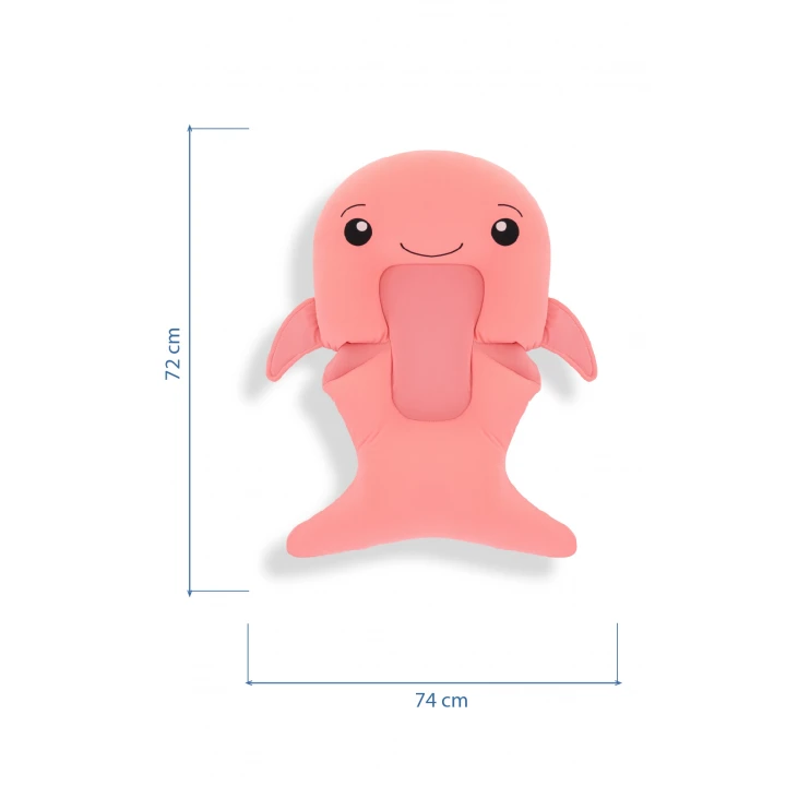 Babyjem Sevimli Balina Köpüklü Banyo Küveti Yatağı Pembe (Straforlu - Suda Batmaz)