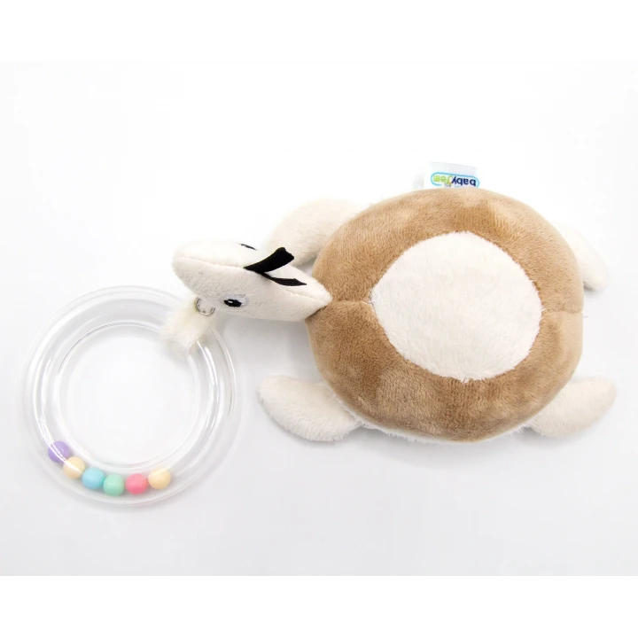 Babyjem Sevimli Yürüme Arkadaşım Çıngıraklı Peluş Kaplumbağa Kahverengi