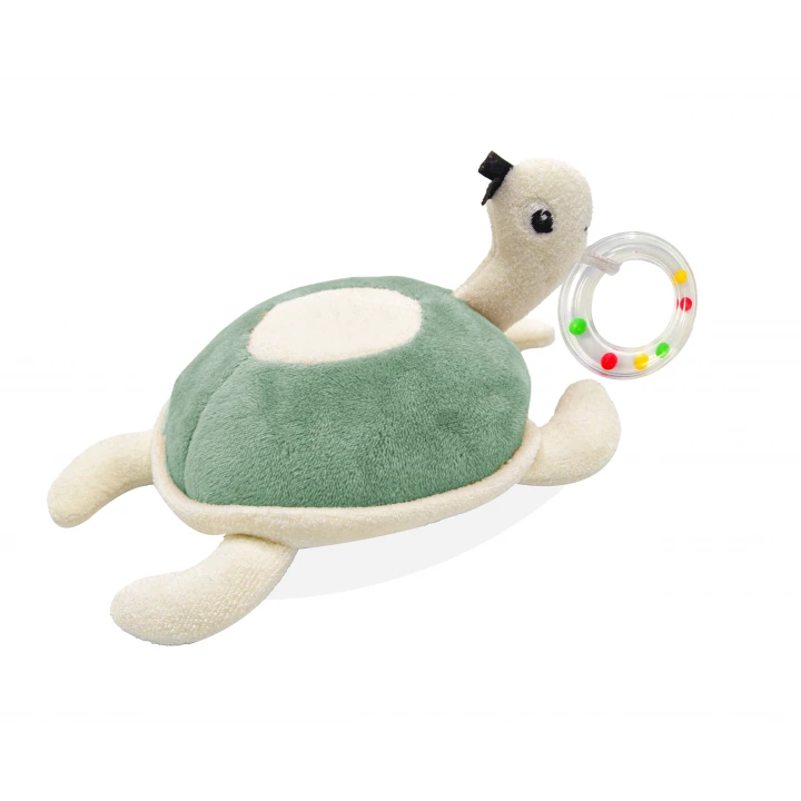 Babyjem Sevimli Yürüme Arkadaşım Çıngıraklı Peluş Kaplumbağa Mint
