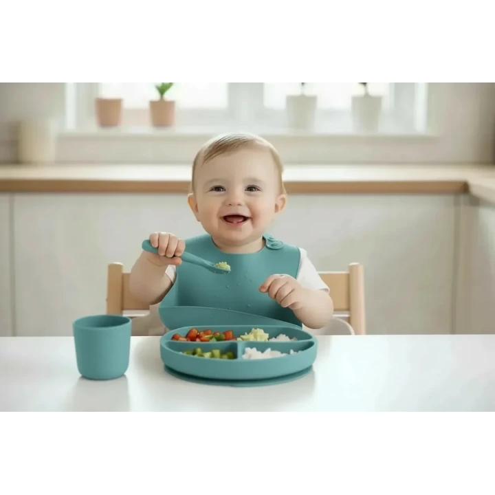 Babyjem Silikon Beslenme Seti Mint 4 Parça Hediye Seti