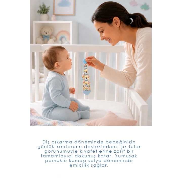 Babyjem Silikon Diş Kaşıyıcı Fular & Kravat Diş Kaşıyıcı Mavi Outlet