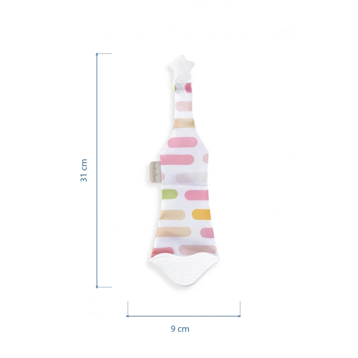 Babyjem Silikon Diş Kaşıyıcı Fular & Kravat Gülen Yüz Pembe