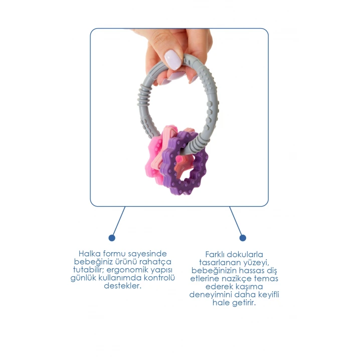 Babyjem Silikon Halka Diş Kaşıyıcı Pembe