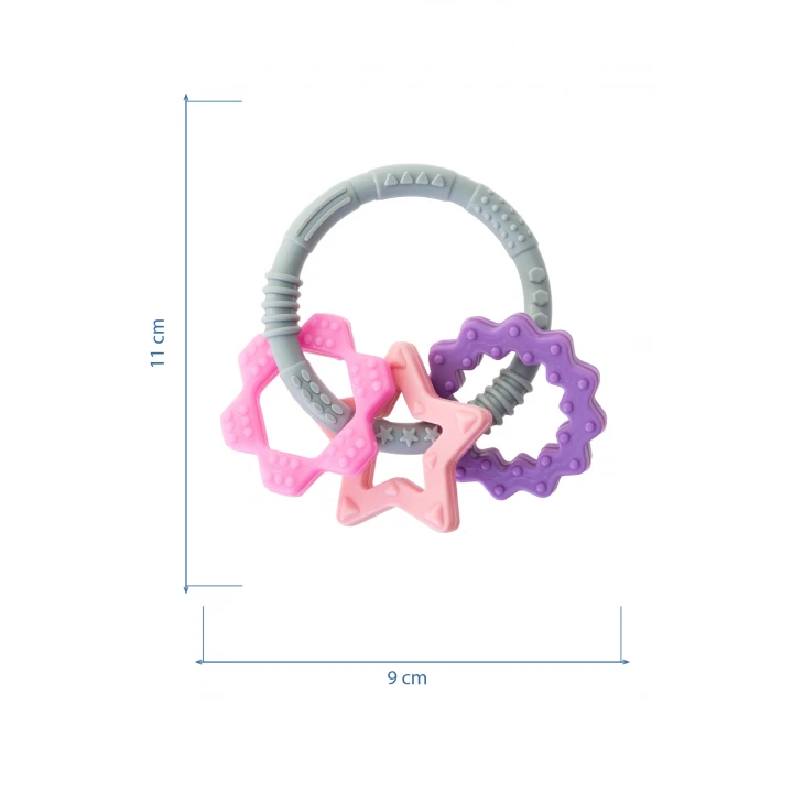 Babyjem Silikon Halka Diş Kaşıyıcı Pembe