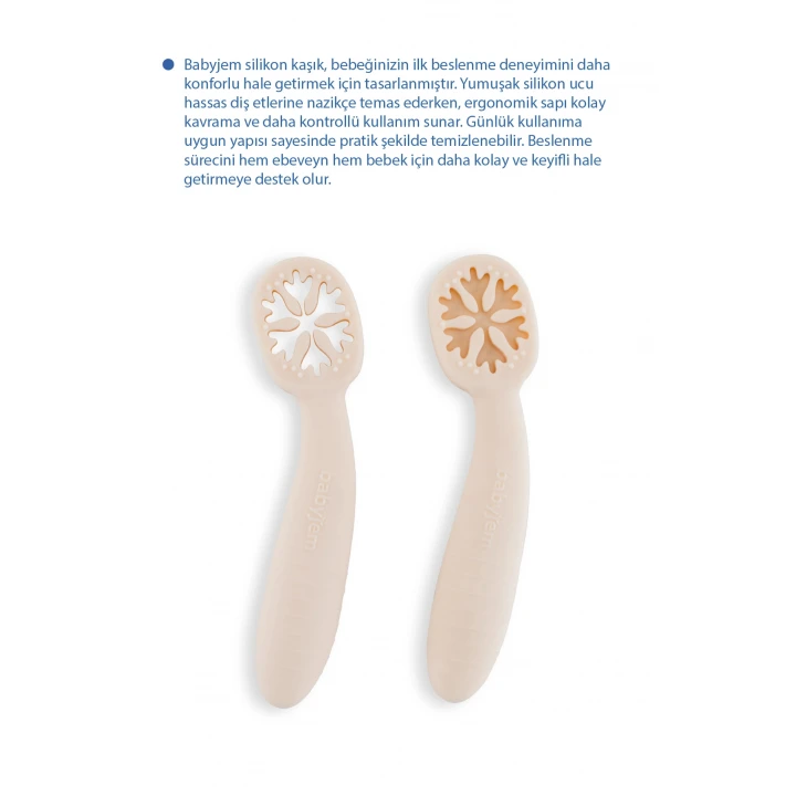 Babyjem Silikon İkili İlk Kaşığım Ekru