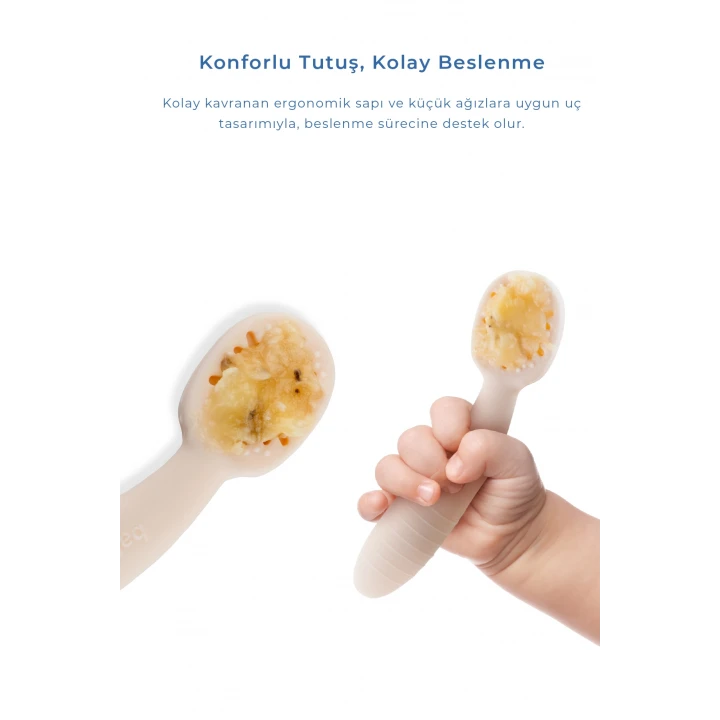 Babyjem Silikon İkili İlk Kaşığım Ekru