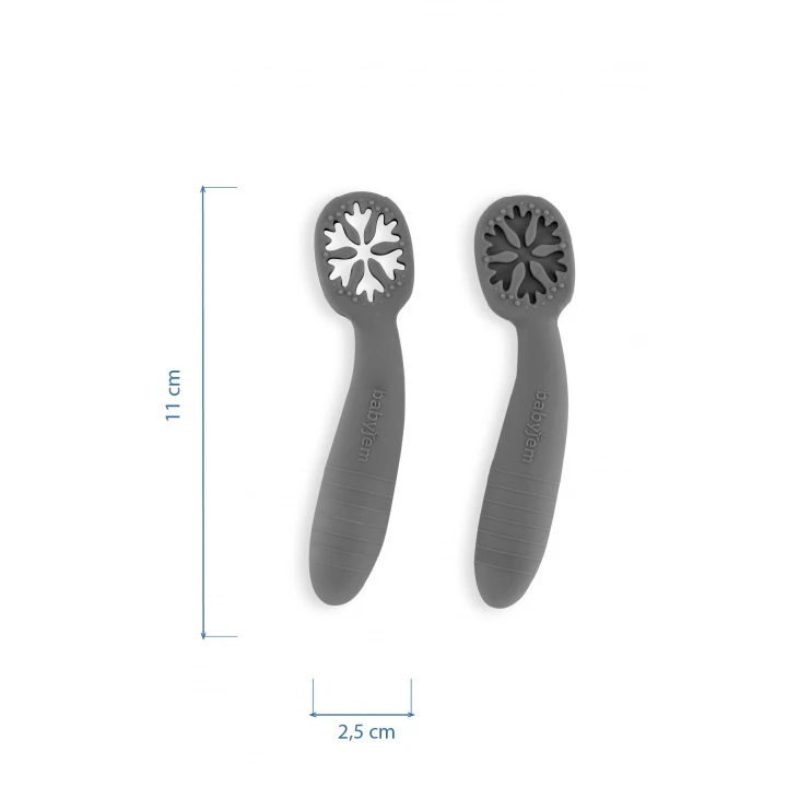 Babyjem Silikon İkili İlk Kaşığım Gri