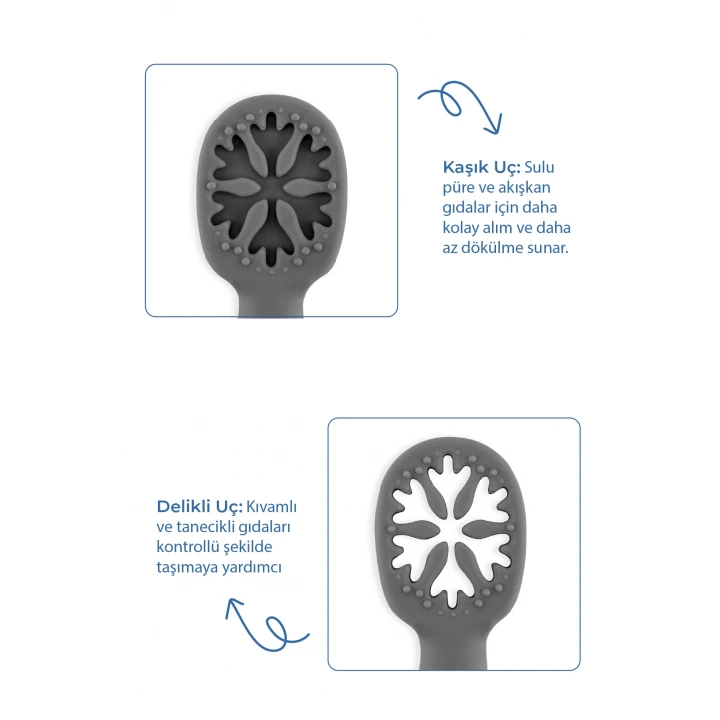 Babyjem Silikon İkili İlk Kaşığım Gri