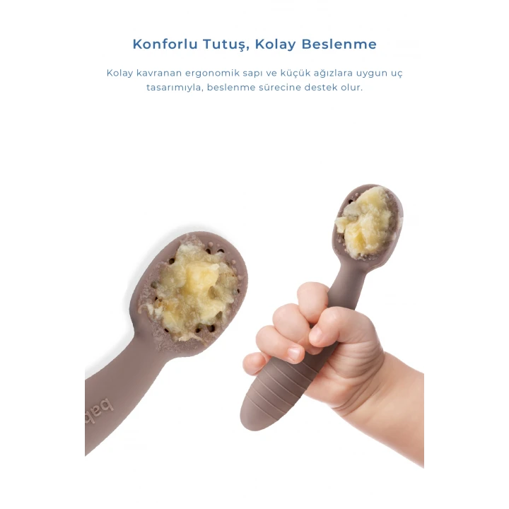 Babyjem Silikon İkili İlk Kaşığım Latte
