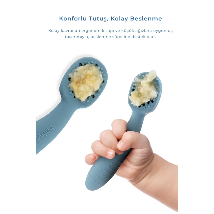 Babyjem Silikon İkili İlk Kaşığım Mint