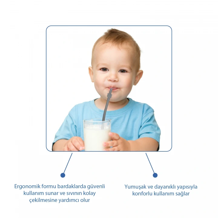 Babyjem Kolay Temizlenebilir Silikon Pipet Erkek (4 Adet)