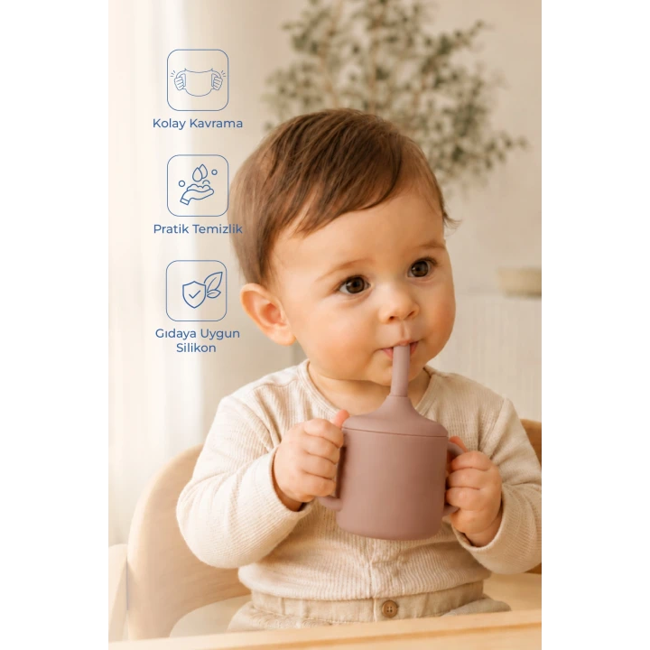 Babyjem Silikon Pipetli Bardak Latte