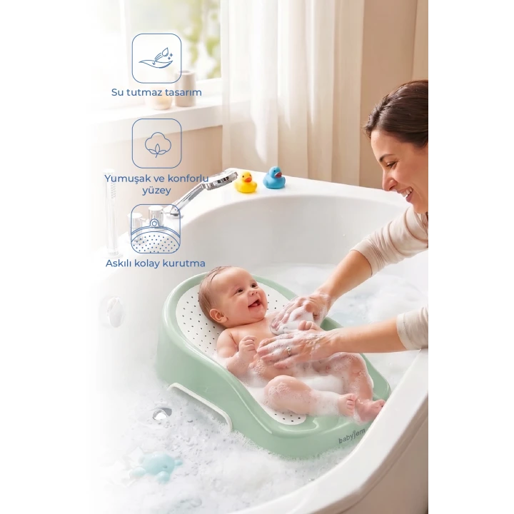 Babyjem Soft Banyo Desteği Bebek Yıkama Yardımcısı Soft Yeşil