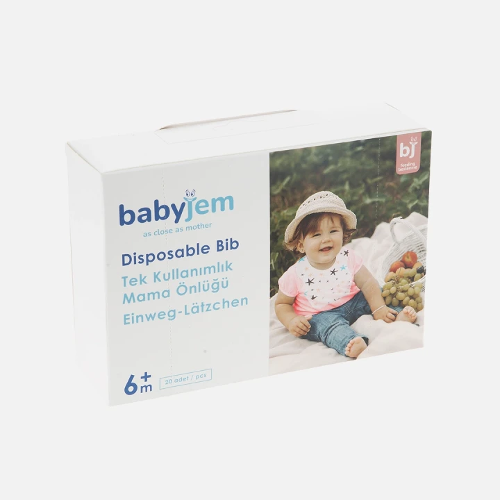 Babyjem Tek Kullanımlık Mama Önlüğü 20 Adet - Sıvı Geçirmez & Yüksek Emici Dokulu