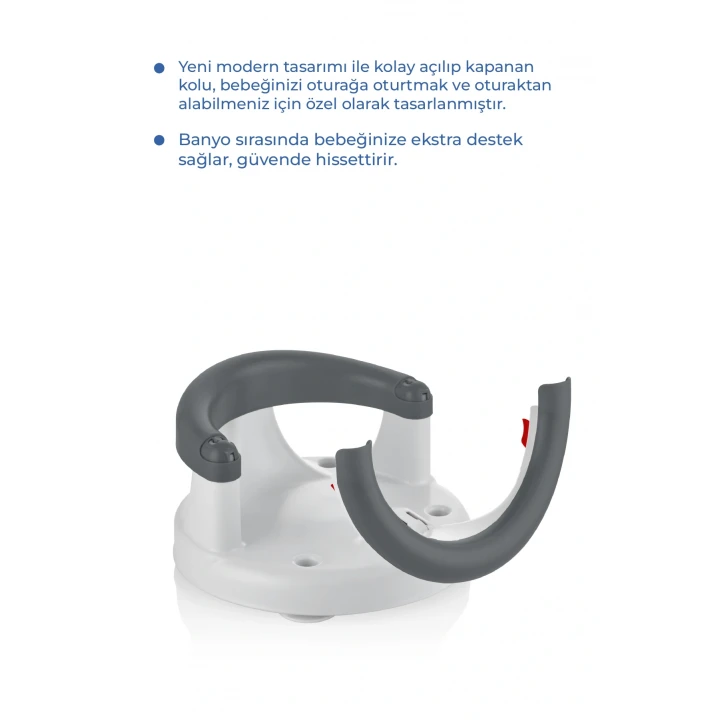 Babyjem Yandan Açılır Banyo ve Mama Oturağı Antrasit