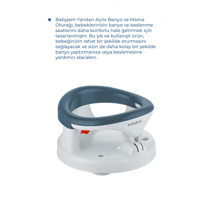 Babyjem Yandan Açılır Banyo ve Mama Oturağı İndigo Mavi