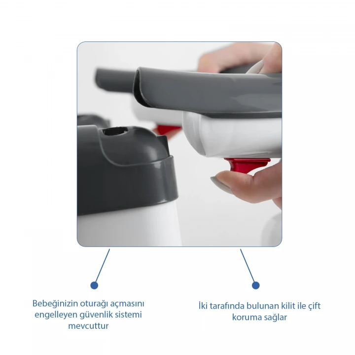 Babyjem Yandan Açılır Banyo ve Mama Oturağı & Minder 2li Set Antrasit