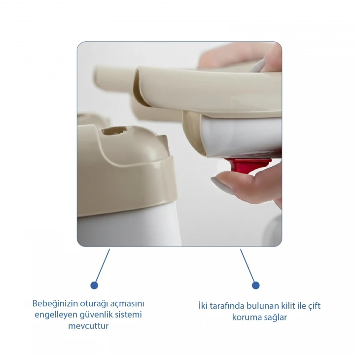 Babyjem Yandan Açılır Banyo ve Mama Oturağı & Minder 2li Set Taş