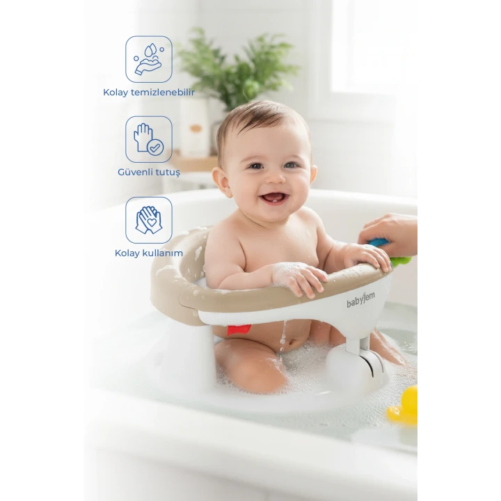 Babyjem Yandan Açılır Banyo ve Mama Oturağı Taş