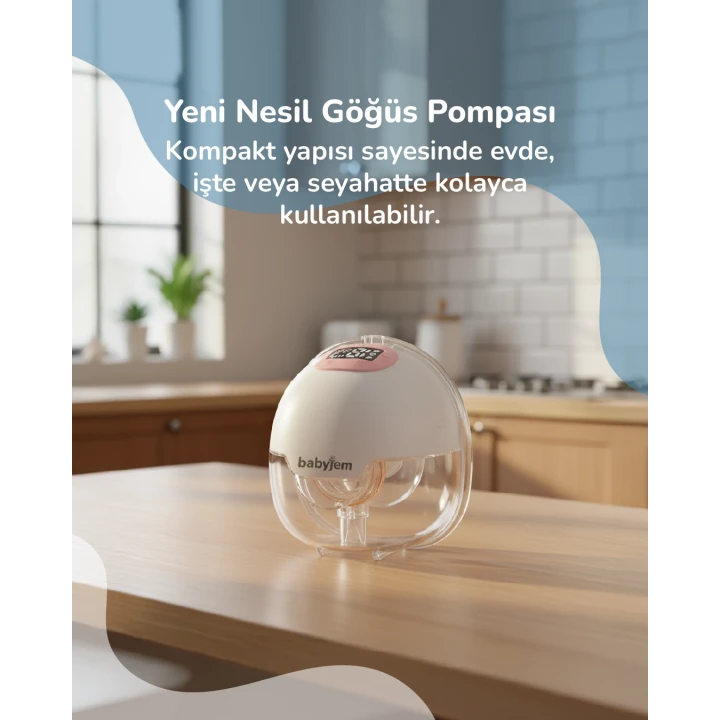 Babyjem Yeni Nesil Led Ekran Ultra Vakumlu Giyilebilir Göğüs & Süt Pompası