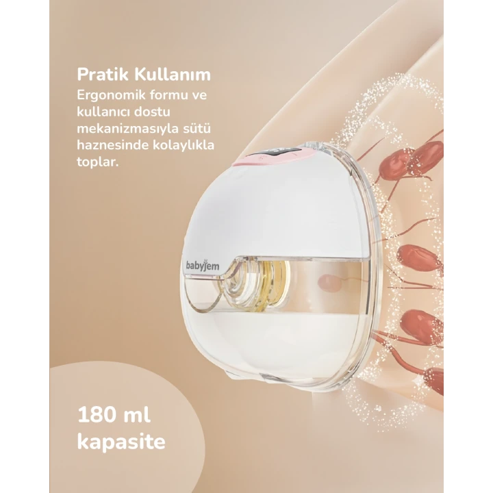 Babyjem Yeni Nesil Led Ekran Ultra Vakumlu Giyilebilir Göğüs & Süt Pompası