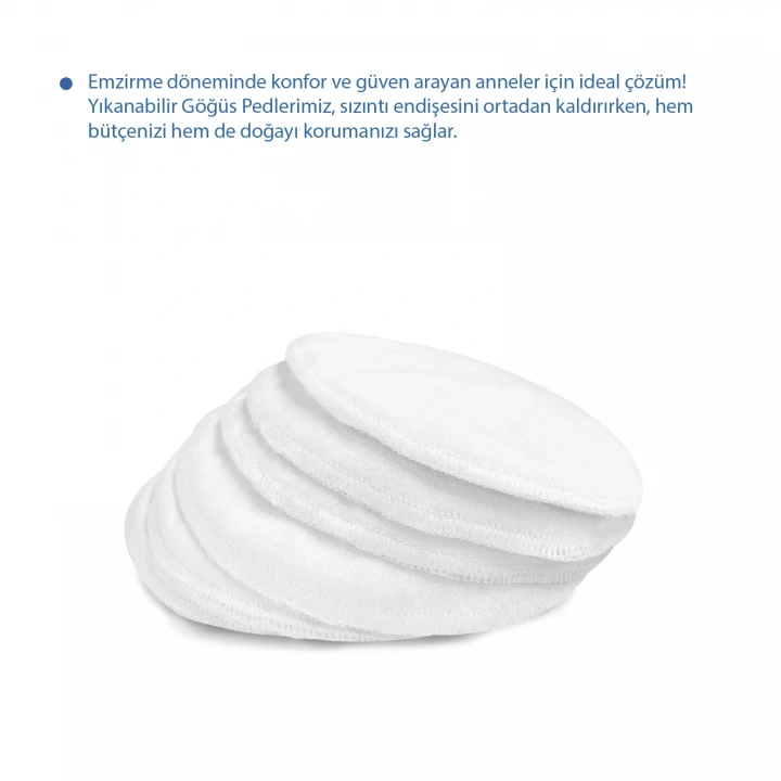 Babyjem Yıkanabilir 6lı Kumaş Göğüs Pedi