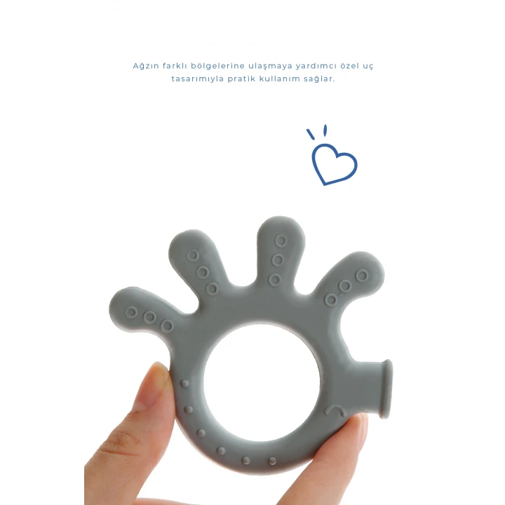 Babyjem Yumuşak Diş Kaşıyıcı Ahtapot Gri