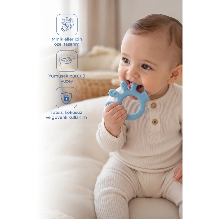 Babyjem Yumuşak Diş Kaşıyıcı Ahtapot Mavi