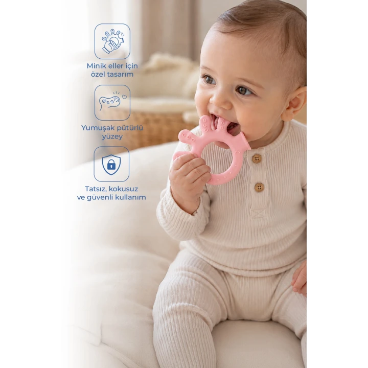 Babyjem Yumuşak Diş Kaşıyıcı Ahtapot Pembe