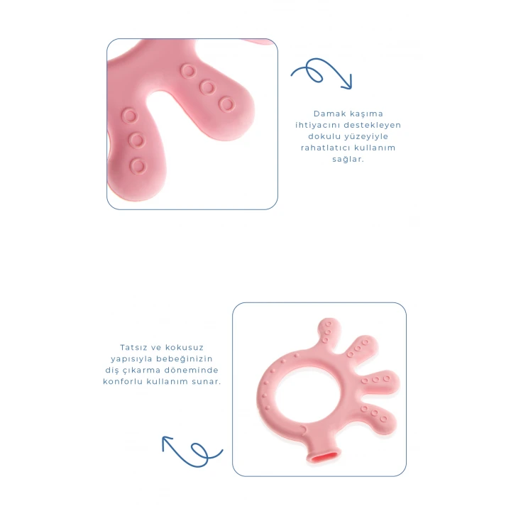 Babyjem Yumuşak Diş Kaşıyıcı Ahtapot Pembe