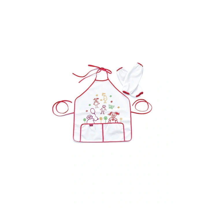 Babyjem Boyundan Bağlamalı Faaliyet Önlüğü Kırmızı