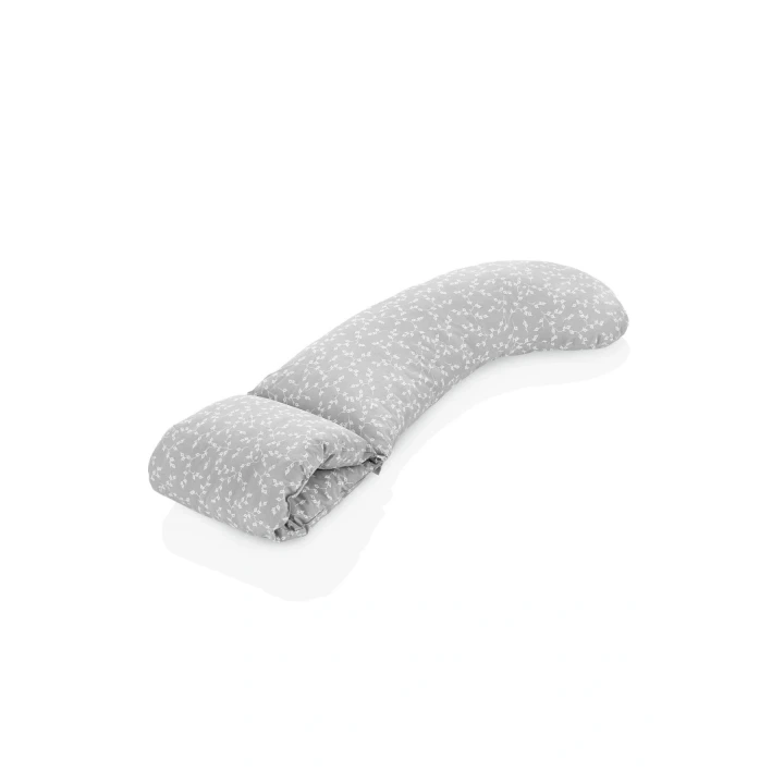 Babyjem Çok Fonksiyonlu Emzirme Destek Minderi & Anne Hamile Yastığı Gri Çiçek Outlet