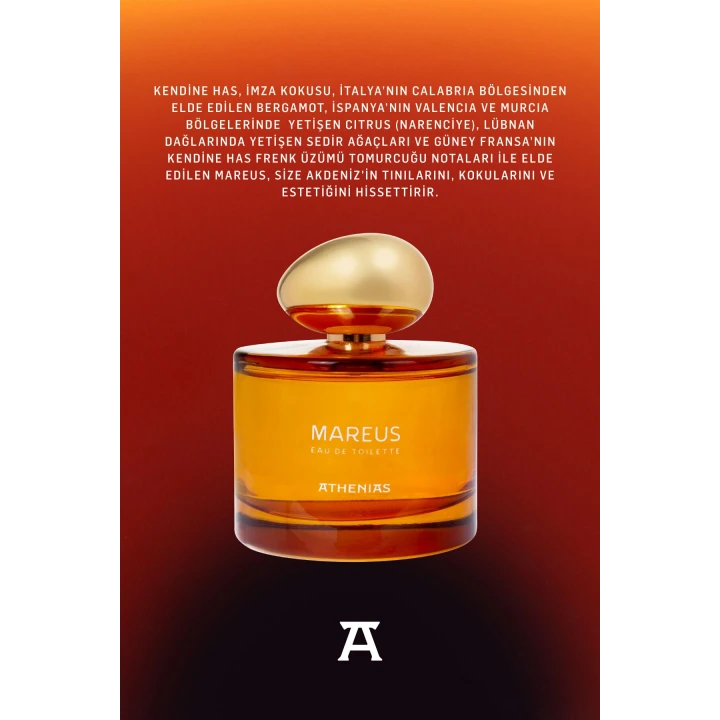 Athenias Mareus EDT Kadın Parfümü | Akdeniz Ülkelerinin Özgün Esans Notaları + Uzun Süre Kalıcılık