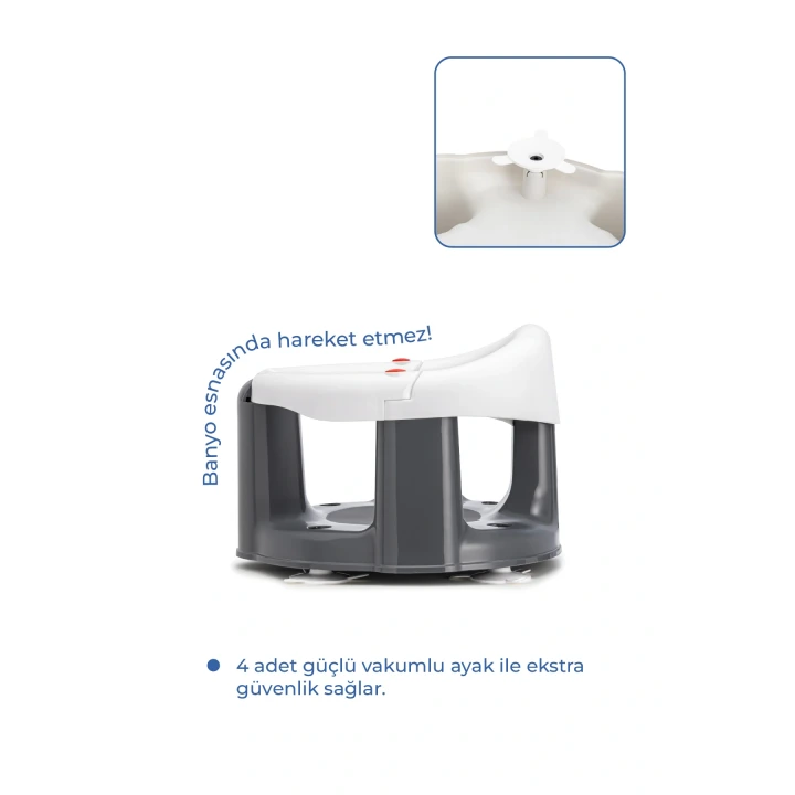 Babyjem Önden Açılır Banyo & Mama Oturağı Beyaz