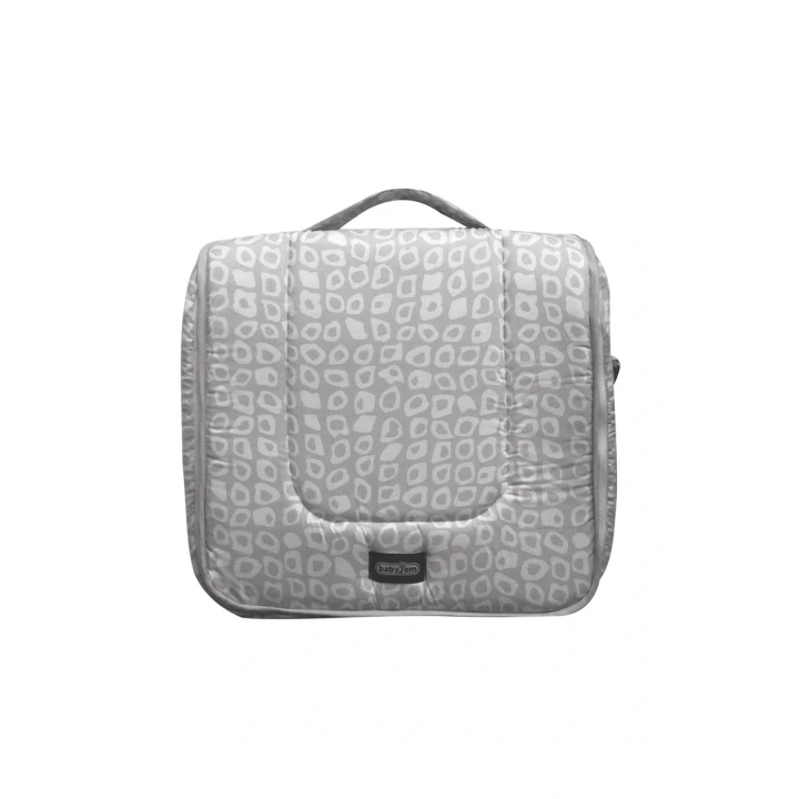 Babyjem Oyuncaklı Portatif Yatak Alt Açma Anne Çantası Gri
