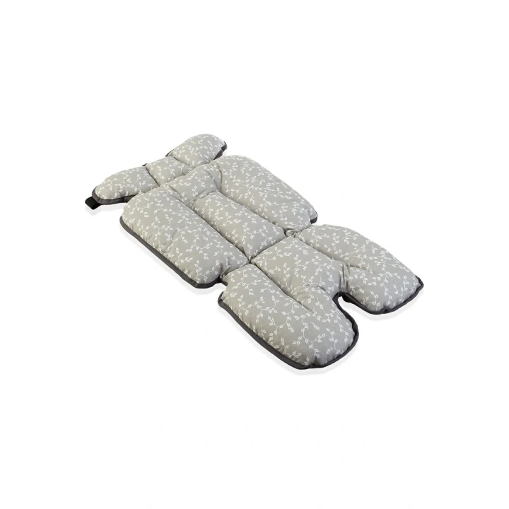 Babyjem Puset ve Mama Sandalyesi Minderi Gri Çiçek