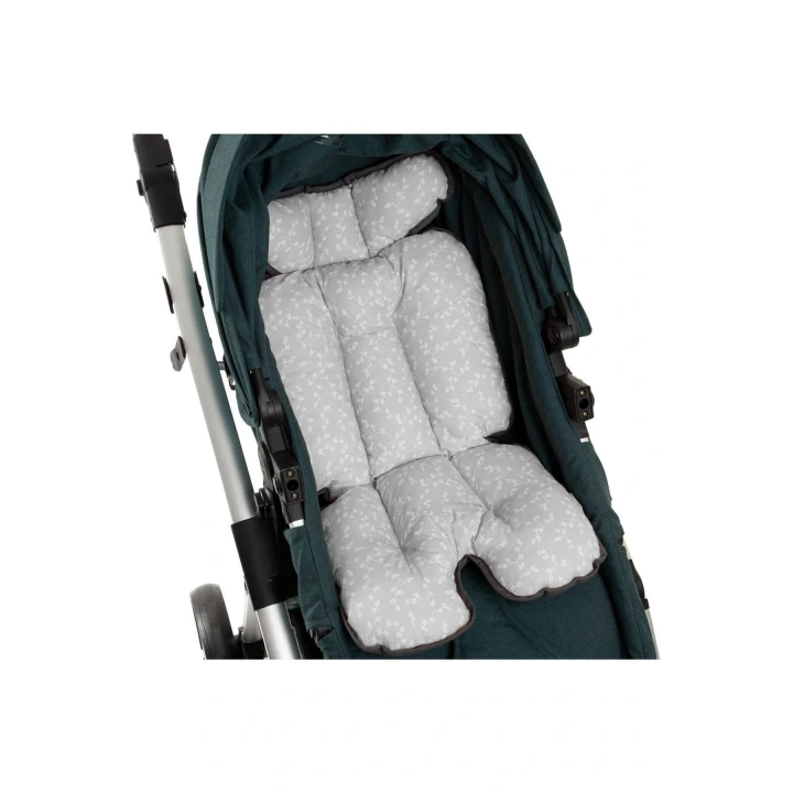 Babyjem Puset ve Mama Sandalyesi Minderi Gri Çiçek