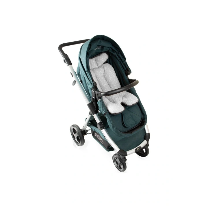 Babyjem Puset ve Mama Sandalyesi Minderi Gri Çiçek