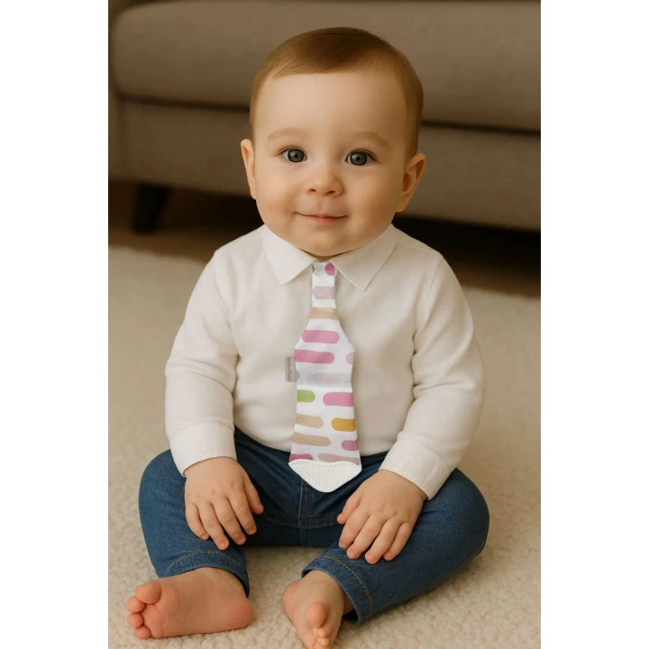 Babyjem Silikon Diş Kaşıyıcı Fular & Kravat Gülen Yüz Pembe