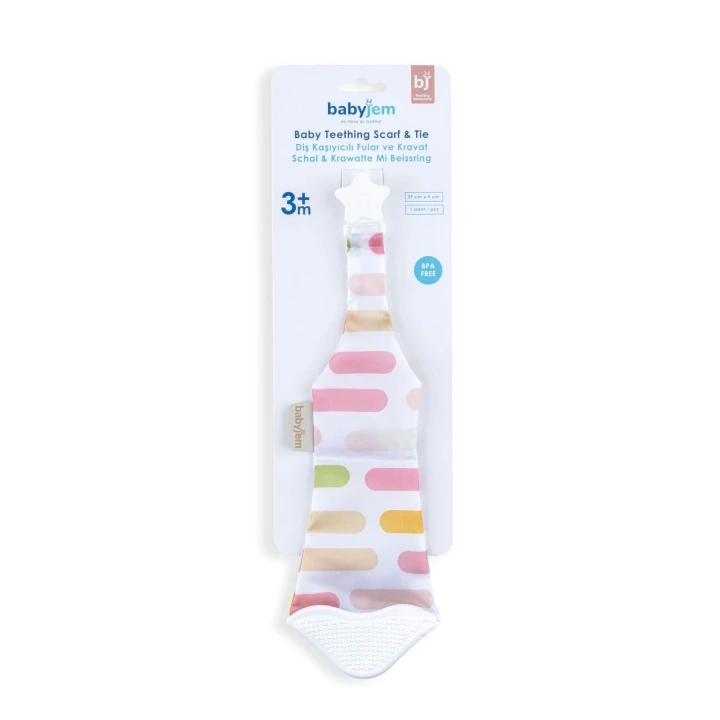 Babyjem Silikon Diş Kaşıyıcı Fular & Kravat Gülen Yüz Pembe
