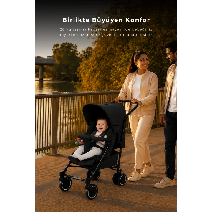 Tripper Molly Termal 4 Mevsim Yeni Nesil Baston Bebek Arabası Siyah