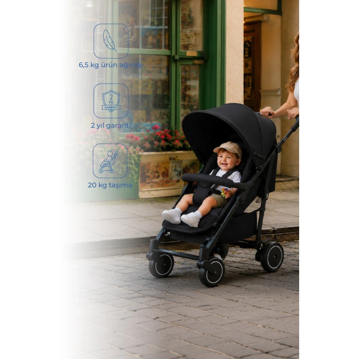 Tripper Molly Termal 4 Mevsim Yeni Nesil Baston Bebek Arabası Siyah